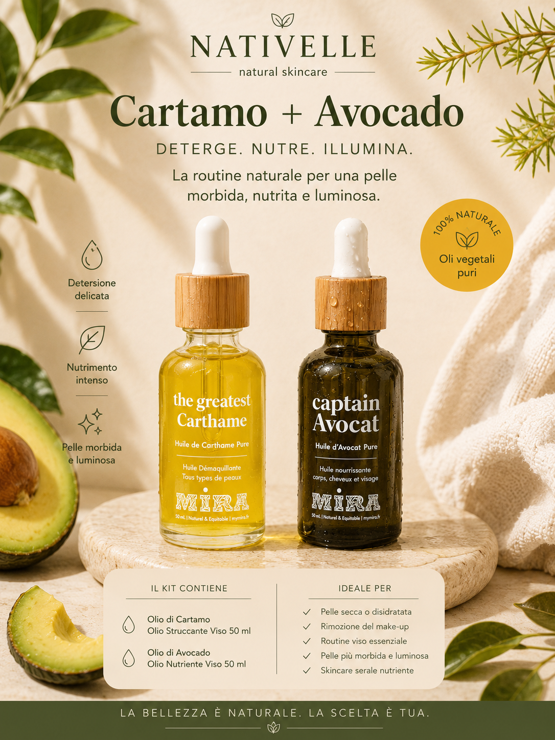 Trattamento Viso - Olio di Cartamo e Olio di Avocado