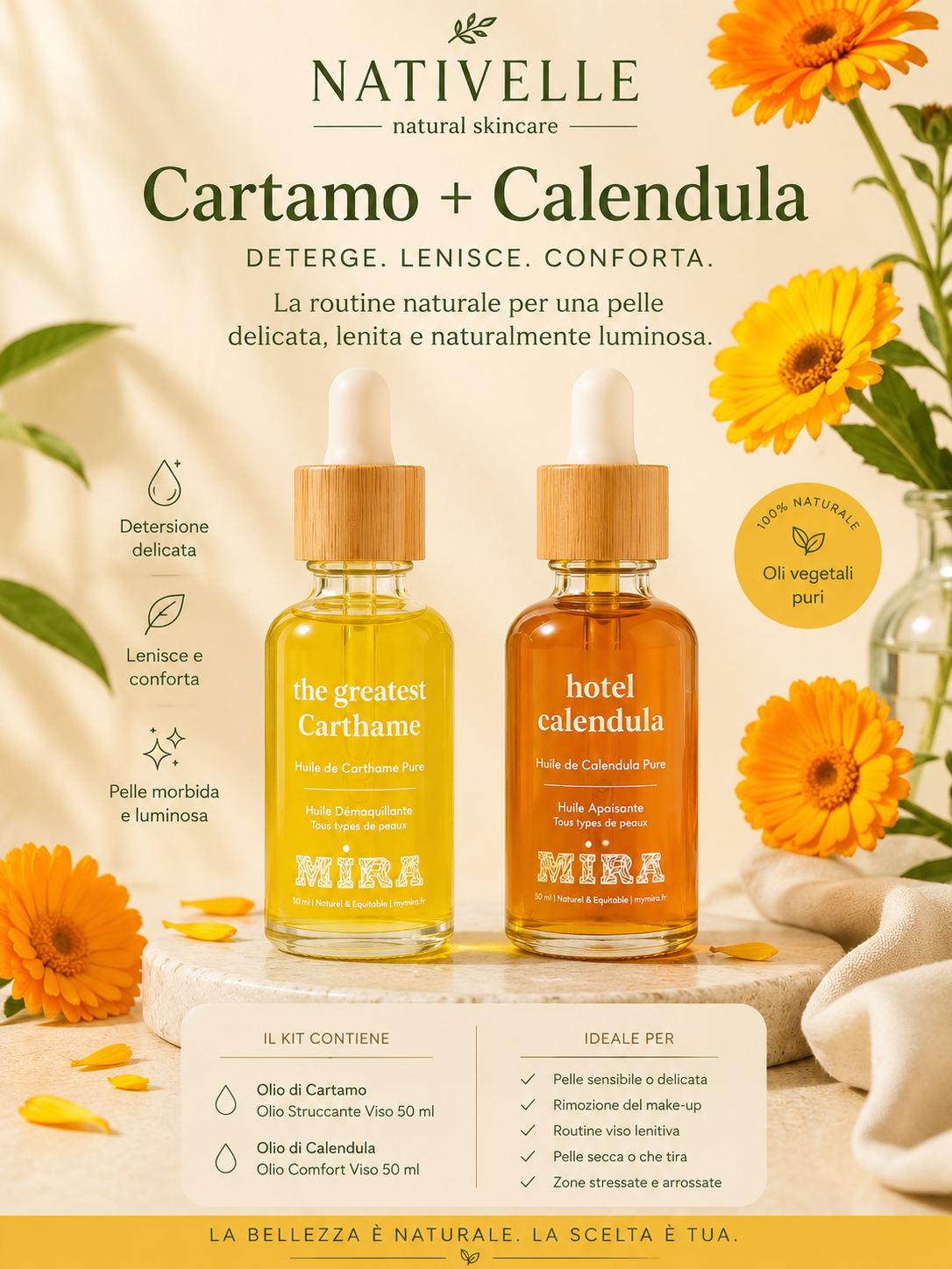 Trattamento Viso - Olio di Cartamo e Olio di Calendula